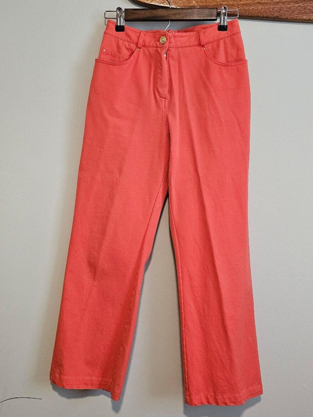 Vintage St. John Sport by Marie Gray Coral Wide Leg Ankle Pants, Size 4